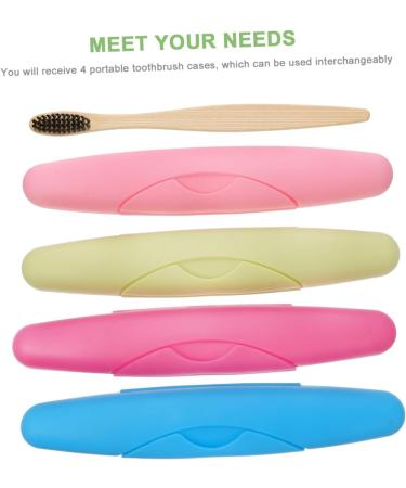 Charming 4-Piece Portable Toothbrush Set | Travel-Friendly Storage & Protection Accessories - Buy Online on GoSupps.com