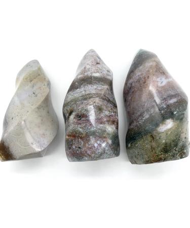 Crystal Natural Ocean Jasper Quartz Flame Stones Crystal Display Stones Gifts Decor Minerals Can be Used for ningxiao (Size : 350-400grams) - Buy Online on GoSupps.com