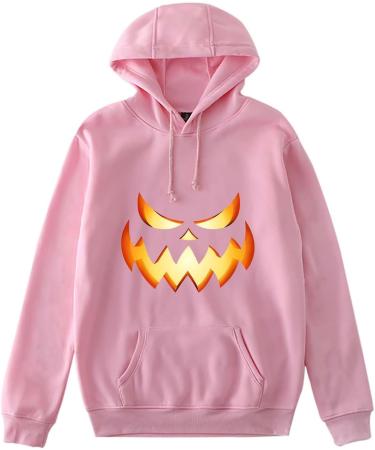 Women's Halloween Hoodie Pullover Tops Long Sleeve Sweatshirts Graphic Gothic Autumn Shirt Playing Costumes Pink Small - Buy Online on GoSupps.com