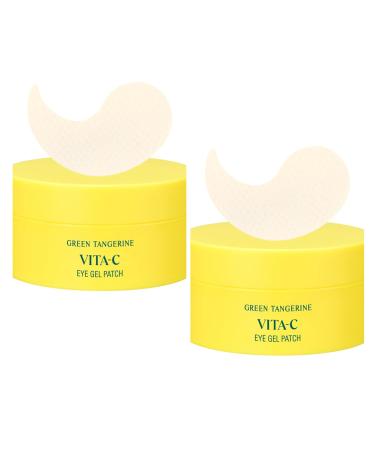 2 Pack Goodall Parche hidratante para ojos con vitamina C de mandarina verde 5 minutos parche de gel hidratante (120 hojas). Parche hidratante con 60 hojas cada uno.