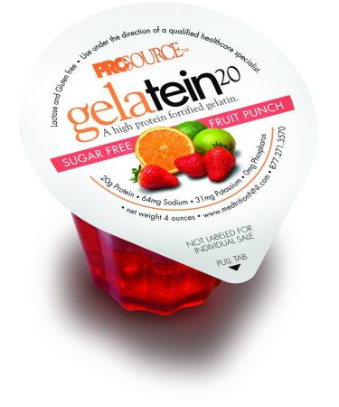 20 Suplemento proteico oral sabor a ponche de frutas 4 oz. Taza lista para usar 11693 - Caja de 36 Y