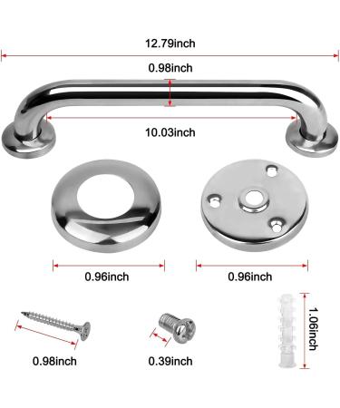 2 Pack Shower Grab Bar Chrome Stainless Steel Bathroom Grab Bar Shower Handle Bathroom Balance Bar Safety Hand Rail Support - Handicap Elderly Injury Senior Assist Bath Handle (12 Inch) - Buy Online on GoSupps.com
