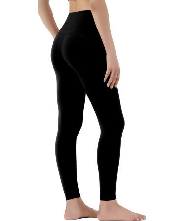 Leovqn Women High Waist Fitness Leggings with Side Pockets - Elastic Yoga Pants for Workout & Running - Black M - Buy Online on GoSupps.com