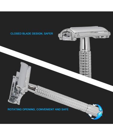 Manual Copper Safety Razor for Men - Silver Beard Shaving Tool with Base | Eco-Friendly Shaving Solution - Buy Online on GoSupps.com
