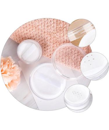 Housoutil 12 Pcs Portable Cosmetic Bottle Powder Box Powder Puff Holder Clear Powder Case Travel Pack Bottled 7.2X7.2cmx2pcs Whitex2pcs - Buy Online on GoSupps.com