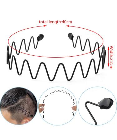 10 Pack Metal Spring Wave Headbands - Unisex Sport Fashion Hair Bands for Men and Women - Buy Online on GoSupps.com