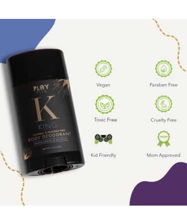 PLAY PITS - 2 Pack - Natural Deodorant - Safe for Men & Women w/Sensitive Skin - Clean Non-Toxic & Paraben Free KING Scent - Infused w/Essential Oils 2.65 Oz. King 2.65 Ounce (Pack of 2) - Buy Online on GoSupps.com