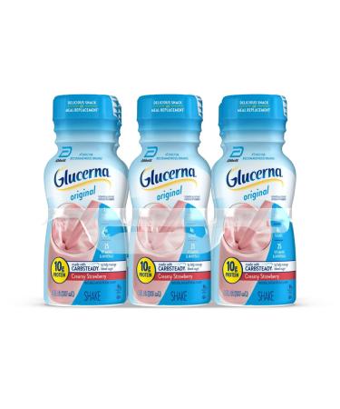 Glucerna Nutritional Shake Diabetic Drink to Support Blood Sugar Management 10g Protein 180 Calories Creamy Strawberry 8-fl-oz Bottle 6 Count Creamy strawberry 8 Fl Oz (Pack of 6)