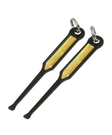 Qtqgoitem 2 Pcs Black Gold Tone Metal Ear Wax Remover Curette Pick Clearner (Model: 9bb c37 357 29f dd1)