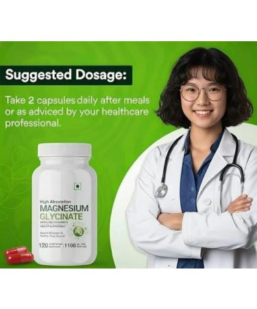 Magnesium Glycinate 1100mg (Elemental Magnesium 242mg) with Zinc 10mg (as Zinc Picolinate) Per Serving - 120 Capsules (Pack of 1) - Buy Online on GoSupps.com