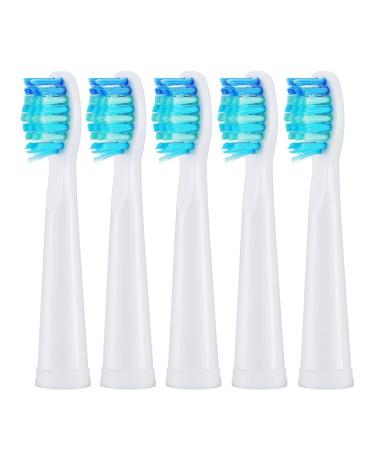 Electric Toothbrush Replacement Heads Compatible with FW, Toothbrush Heads Compatible with Fairywill 507/508/551/515/917/959/ 2011/FW-D1/D3/D7/D8(5pc Medium Soft White) 5pc Soft Brush White