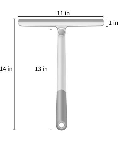 Silicone Handle Shower Squeegee 12 Inch - 2 Pack (Gray+Green) for Glass Doors, Bathroom, Mirrors, Windows, Cars, and Tile Walls - Buy Online on GoSupps.com