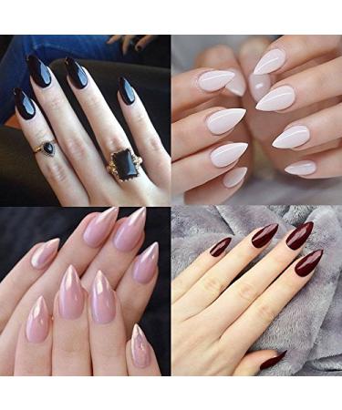 Yimart 500pcs Stiletto Clear False Nails - Oval Sharp Full Cover Nail Tips for Acrylic & Gel - Nail Art Decoration Salon - Buy Online on GoSupps.com