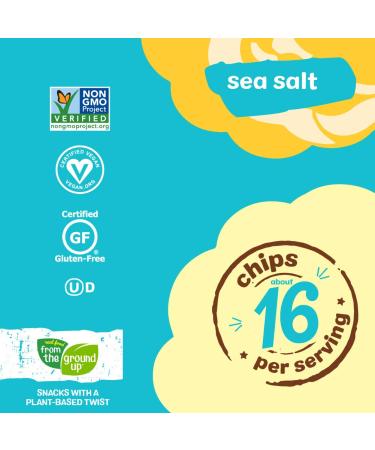 Real Food From The Ground Up Cauliflower Chips - Sea Salt Flavor 6 Pack Snack Bags - Buy Online on GoSupps.com