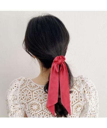 12 Pack Colorful Satin Hair Bows Scrunchies for Girls - Hair Ties Ponytail Holders for Thick Hair - Elastic Hairbands Accessories for Women - Buy Online on GoSupps.com