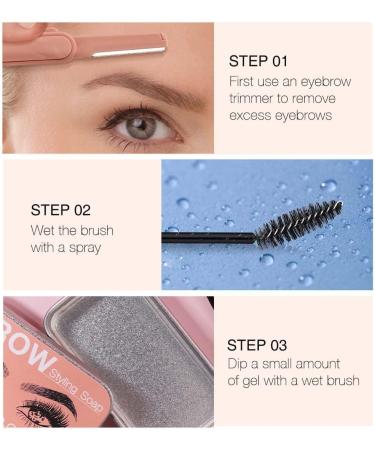 miduoidn Eyebrow Gel Styling Soap Wax Wild Sweat-Proof Eye Brow Cream with Trimmer Natural Defining Practical Eyebrow Makeup Eyes Kit - Buy Online on GoSupps.com
