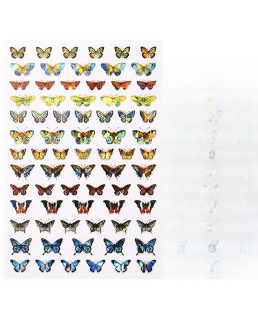 1 Sheet Women Stylish Colorful Pattern Decals Slider 3D Butterfly-shape Nail Sticker Nail Art Decoration Manicure Tool(08) Style08