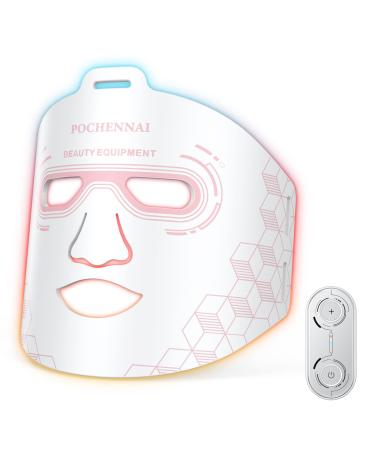 Infrared Red Light Therapy Mask Led Face Mask Light Therapy Red Light Therapy For Face At Home Led Mask Therapy Facial Portable Red Light Therapy for Face Facial Led Mask Skin(White)