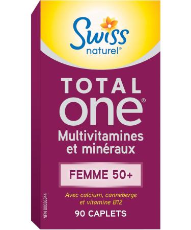 Swiss Natural Total One Multi Vitamin & Mineral | Women 50+ with Calcium Cranberry & Vitamin B12 Without Iron | Daily Maintenance for Overall Health | No Preservatives or Dairy | 90 Caplets - Buy Online on GoSupps.com