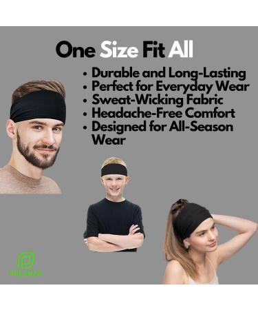 Polenza 2 x Graceful 7cm Black Headbands for Women - Ideal for Yoga, Makeup, Sports & Any Occasion - Buy Online on GoSupps.com