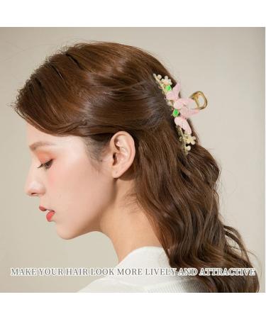 Buy Pieces Butterfly Hair Clips - Cute Kraeoke Pink Large Metal Back Clips for Women | International Shipping Available - Buy Online on GoSupps.com