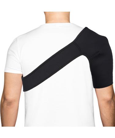 HOAAIGO adjustable shoulder brace shoulder support shoulder bandage shoulder stability bandage shoulder support strap shoulder support bandage for men and women (black) (right)