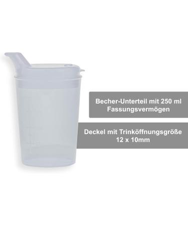 SITIS Medical Beak Cup with Lid - 250ml Transparent Beak Cups (Set of 3) for Easy Drinking | International Shipping Available - Buy Online on GoSupps.com