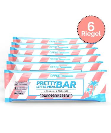 Buy Pretty Little Meal Bar Coco White & Crisp | Offset Nutrition Protein Bar | 211 Calories | Delicious White Chocolate & Coconut | 6-Pack - Buy Online on GoSupps.com