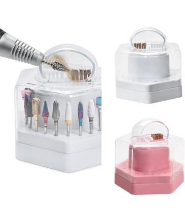 2 In 1 Nail Drill Bit Holder With Cleaning Brush 24 Holes Drill Bits Stand Display Organizer Drill Bits Organizer Box 2 In 1 Nail Drill Bit Holder With Cleaning Brush Nail Drill Bits Organizer Box White - Buy Online on GoSupps.com