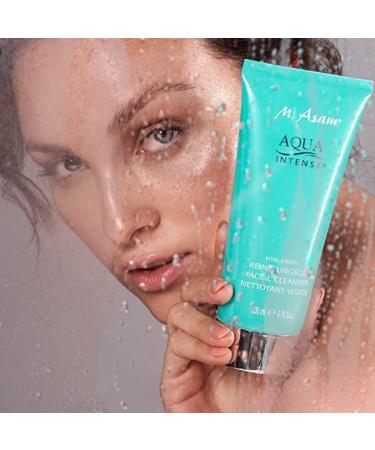 M. Asam Aqua Intense Hyaluron Cleaning Gel 200ml - Vegan Facial Cleanser with Hyaluronic Acid & Vitamin B3 Gentle Peeling Effect Removes Makeup & Impurities - Buy Online on GoSupps.com