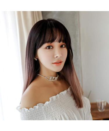 Buy Long Straight Hair Wig - Realistic Korea Gradients | 67cm Chemical Fiber Wig for Women - Brown & Black Options - Buy Online on GoSupps.com