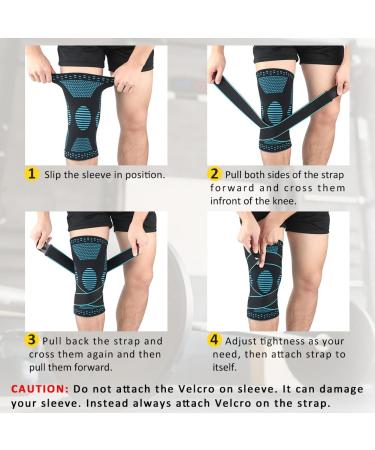 Beister Knee Compression Sleeves with Adjustable Straps - Professional Support Brace for Meniscus Tear Arthritis - Green (1 Pair) - Buy Online on GoSupps.com