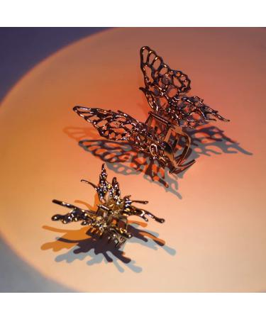 Canitor Butterfly Hair Clips - Silver Claw Clips 2Pcs Y2K Accessories for Women - Moving Butterfly Style - Buy Online on GoSupps.com