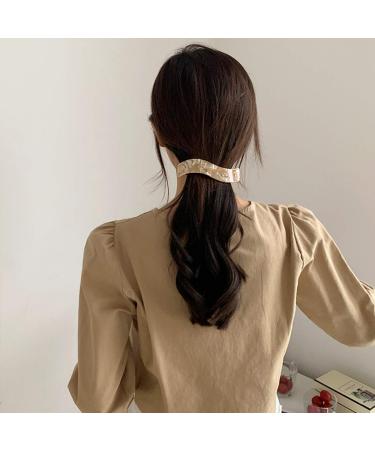 Tortoise Shell Hair Barrettes 4 Pack - French Design Large Rectangular Clips for Women - Fashion Hair Pins for Ponytails - Style 2 - Buy Online on GoSupps.com