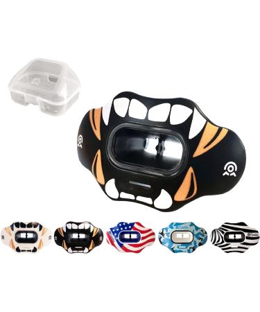 COOLLO SPORTS Golden White Fangs Lip Guard Mouthguard for Adults & Youth - High Impact Sports Lip Protector with Case, One Layer, Strap Included - Ideal for Football - Adult 8 - Buy Online on GoSupps.com