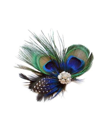 Xiton Retro Peacock Hair Clip - Spring Hairpise & Feather Wedding Fascinator Accessories for Women & Girls - International Shipping Available - Buy Online on GoSupps.com