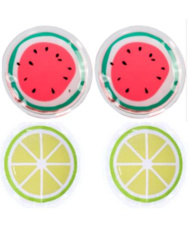 Eye Pads - Hot and Cold Pad (2 Pack) Watermelon and Lemon Decor - Reusable Gel-filled Eye Masks - Releives Puffiness Bags and Swelling Eyes