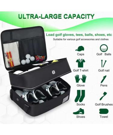 Jaffzora Golf Trunk Organizer - Waterproof 2-Layer Car Locker Bag for Golf Gear and Shoes - Perfect Gifts for Men - Black - Buy Online on GoSupps.com