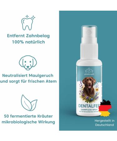 Pfot Buddies Dental Fairy Spray for Dogs & Cats - Natural Tartar Remover Fresh Breath & Dental Care - 100ml with 50 Fermented Herbs - Lasts Up to 9 Months - Buy Online on GoSupps.com