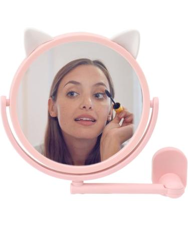 Makeup Mirror Wall Mirror 16.5cm Diameter Simple Hole Free Installation Cat Shape for Bedroom - Buy Online on GoSupps.com