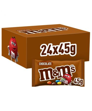 M&M's chocolate bag small packs for on the go chocolate lenses with colorful shell chocolate large pack 24 pack (24 x 45g) chocolate 24x45g