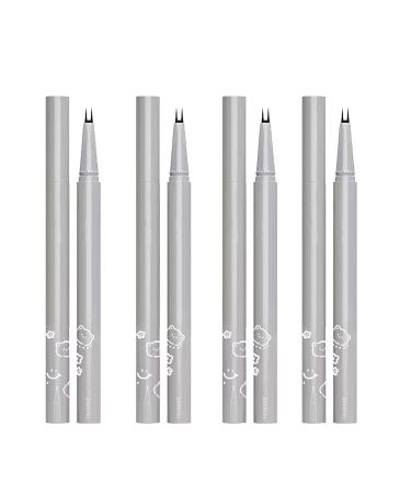 Double Tip Lower Eyelash Pencil Waterproof Super Slim Double-tip Eyelash Pencil Waterproof Liquid Eyeliner (2pcs Black + 2pcs Brown)