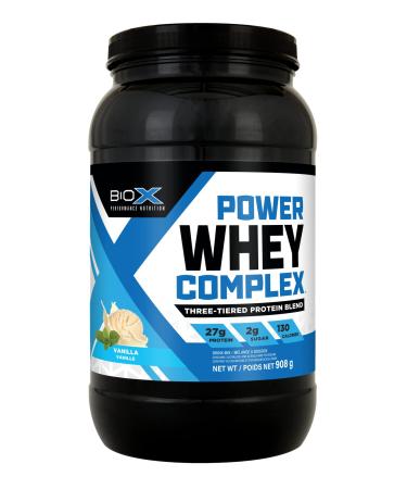 BioX Power Whey Complex | High Protein 100% Pure Whey Protein Powder | 27g Protein | Nitrogen-Rich Three Tiered Powder with Whey Concentrate Whey Isolate Hydrolyzed Whey | 26 Servings 2LB (Vanilla) Vanilla 26 Servings (Pack of 1)