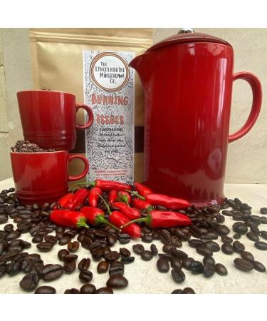 Adaptogenic Mushroom Coffee Made With Chaga Hot Chilli and Cacao -Burning Issues- (Inonotus Obliquus). 150g Bag- The Lincolnshire Mushroom Co. - Buy Online on GoSupps.com