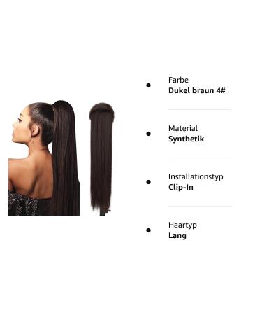 Buy Dark Brown 70cm Clip-in Ponytail Extensions | Natural Hair Wrap Around Hairpiece - Perfect for Braid & Magic Style - Buy Online on GoSupps.com