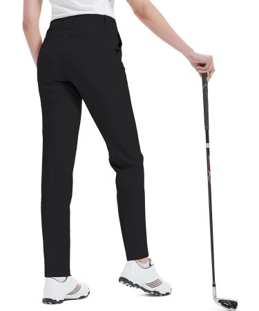 Women's Stretch Golf Pants - Lightweight & Breathable Twill Chino - Black (2 Pack) - Buy Online on GoSupps.com