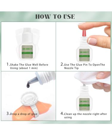 DuoOut Sensitive Eyelash Extension Glue | Black Adhesive | No Fume & Irritation | 3-5 Sec Drying | 7-8 Weeks Retention | 5ml - Buy Online on GoSupps.com