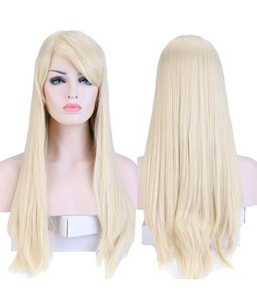 Skyllc 80cm Light Golden Straight Wig - Anime Cosplay Costume Wig for Ladies - Buy Online on GoSupps.com