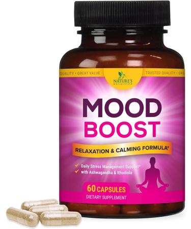 Calm Support Supplement - 1000mg Herbal Formula with 28 Powerful Ingredients Including Ashwagandha, L-Theanine, & GABA - for Natural Calm, Mood Support, Stress Support, & Relaxation - 60 Capsules 60 Count (Pack of 1)