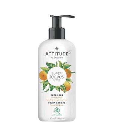 ATTITUDE Liquid Hand Soap  Plant- and Mineral-Based Formula  Vegan & Cruelty-free Personal Care Products  Orange Leaves  16 Fl Oz Orange Leaves 16 Fl Oz (Pack of 1)